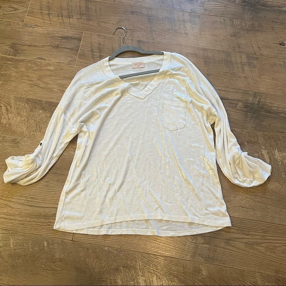 Sunny Studio Women’s White Shimmery Long sleeve - Picture 1 of 7
